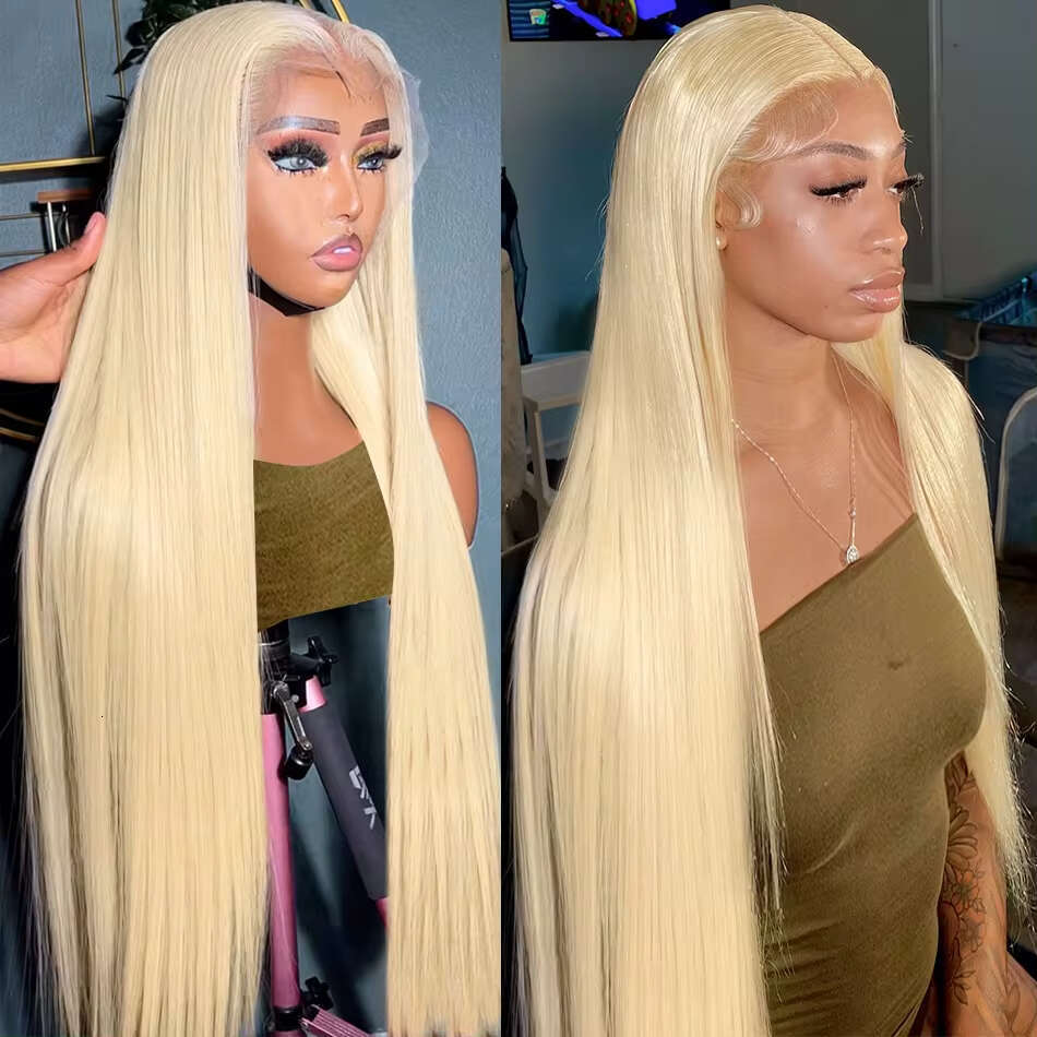 30 32 Inch Straight Blonde 613 Hd 13x6 Transparent Human Hair Wigs 13x4 Lace Frontal Colored Wig For Women