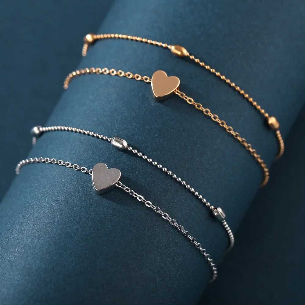 Female Heart Anklets Bracelet Sandals Foot Jewelry Leg New Anklets on Foot Bracelets for Women Leg Chain Jewelry Accessories Y240920