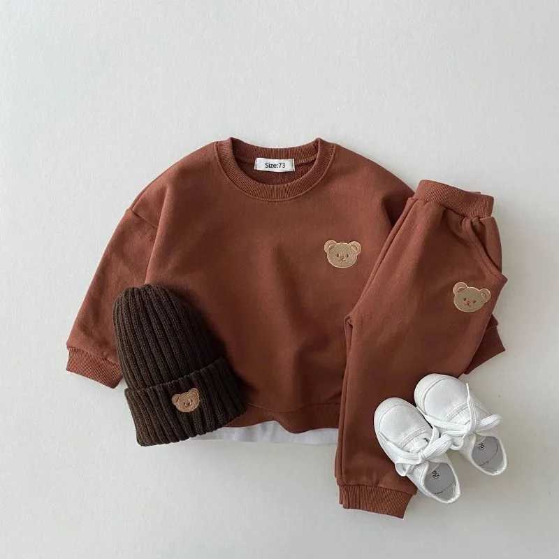 New Fashion Toddler Baby Boys Girl Fall Clothes Sets Clothing Set Kids Sports Bear Sweatshirt Pants 2pcs Suits Outfits M240920