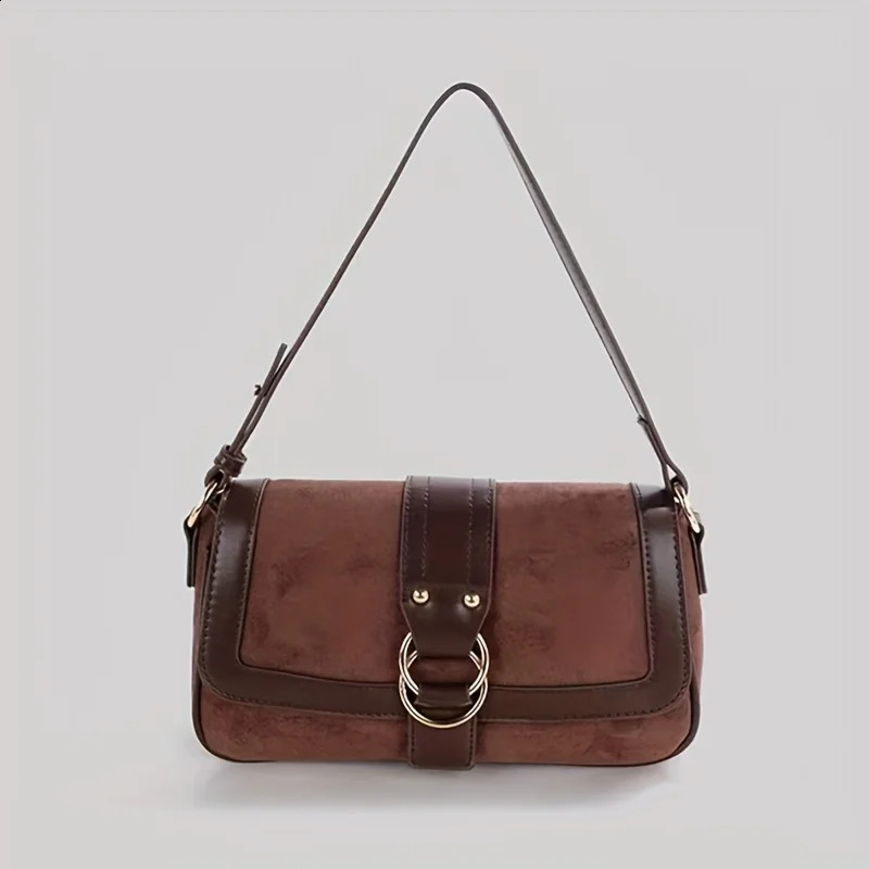 Niche retro small square bag with high-quality frosted texture single shoulder cross body handbag bottom pocket 240918
