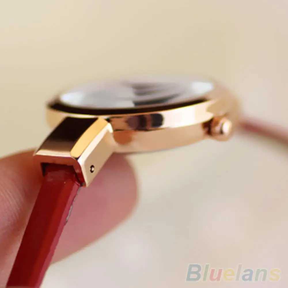 Women Wrist Watch Rhinestone Faux Leather Band Super Thin Slim Strap Clock Quartz Analog Wrist Watch Reloj Mujer Ladies WatchX240920