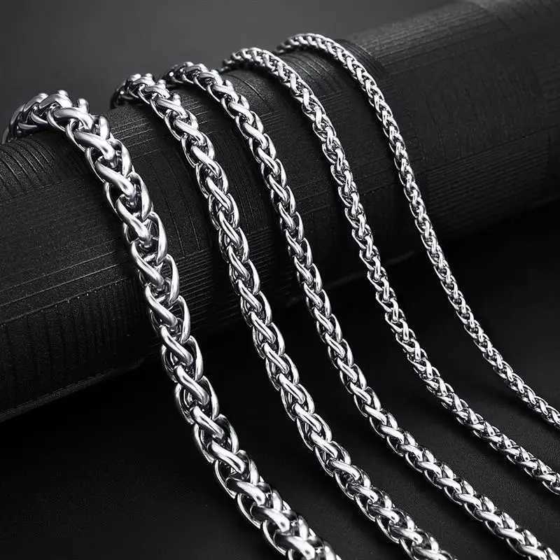 Stainless Steel NK Chain Necklace for Men Women Curb Cuban Link Chain Black Punk Choker Fashion Male Jewelry GiftX240919
