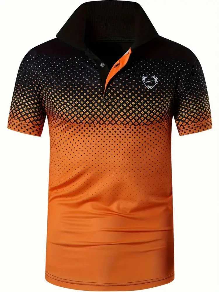 Mens Summer Quality Polo Shirt Trendy Matching Colour Printed Plus Size Mens Shirt Sports Sweat Absorbent Quality TopsX240920