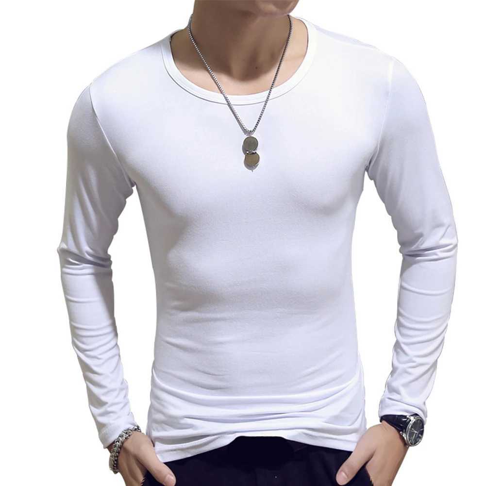Men T Shirt Long leeve Cotton Spring Autumn Thermal Undershirt Armor Mens T Shirts Full Sleeve Round Neck Casual MenS TeesX240919