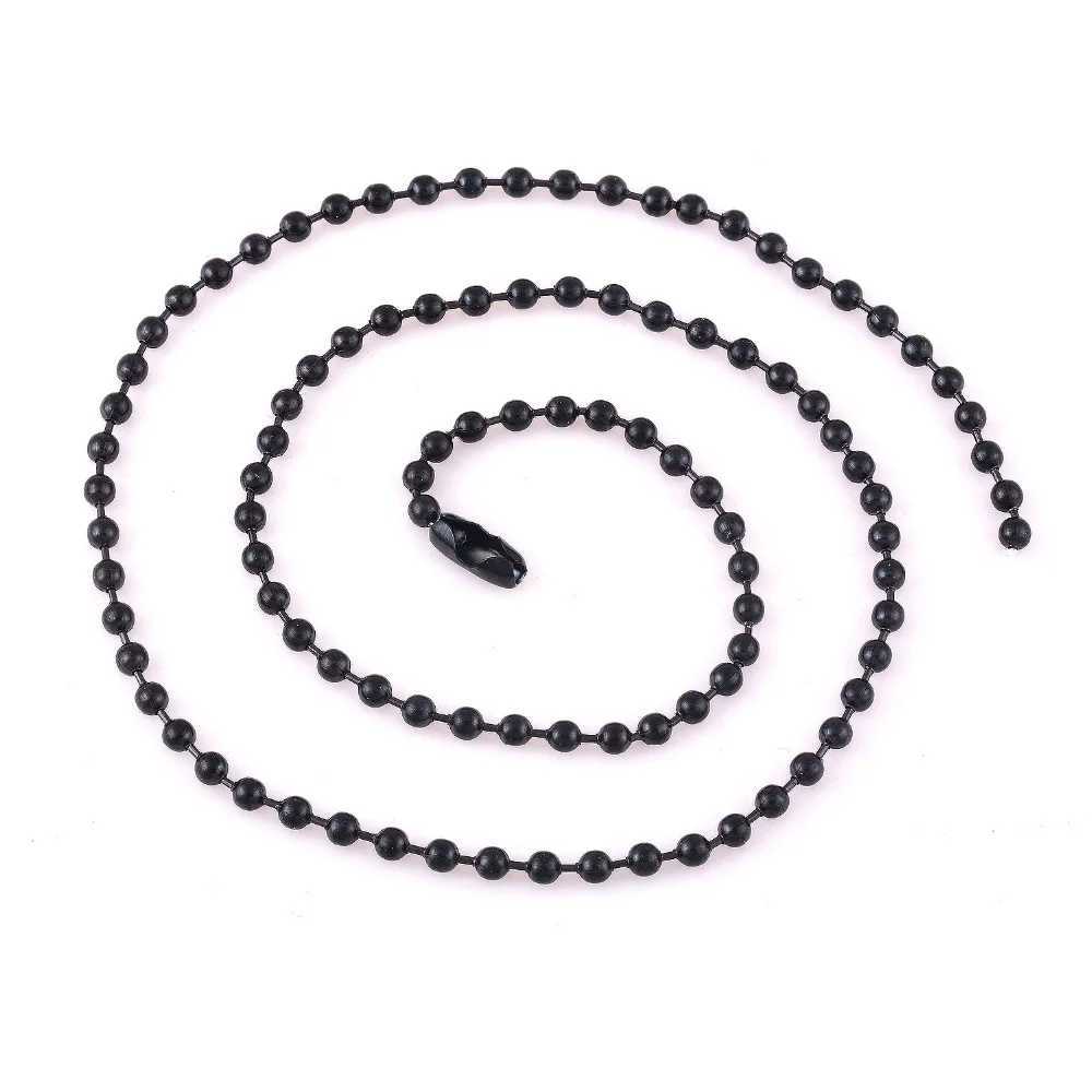 Width 1.5mm-5mm Black Stainless Steel Ball Chain For Charm Pendant Waterproof Match Rolo Necklace WholesaleX240919