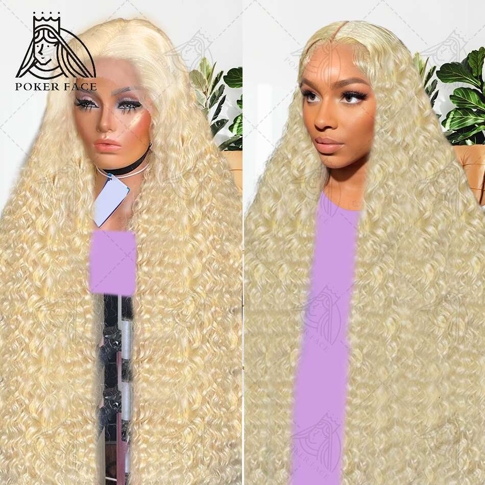 30 Inch Deep 613 Honey Blonde 13x4 Front Human Hair Wigs 13x6 Lace Frontal Curly Wave Wig For Woman