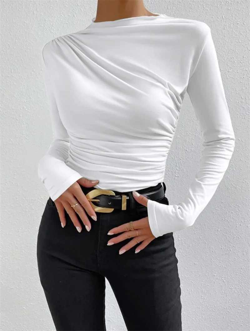 Women T Shirts Vintage Spring Winter Tees Autumn Sexy Tops Warm Blouse Top Casual Full Long Sleeve Shirt M240920