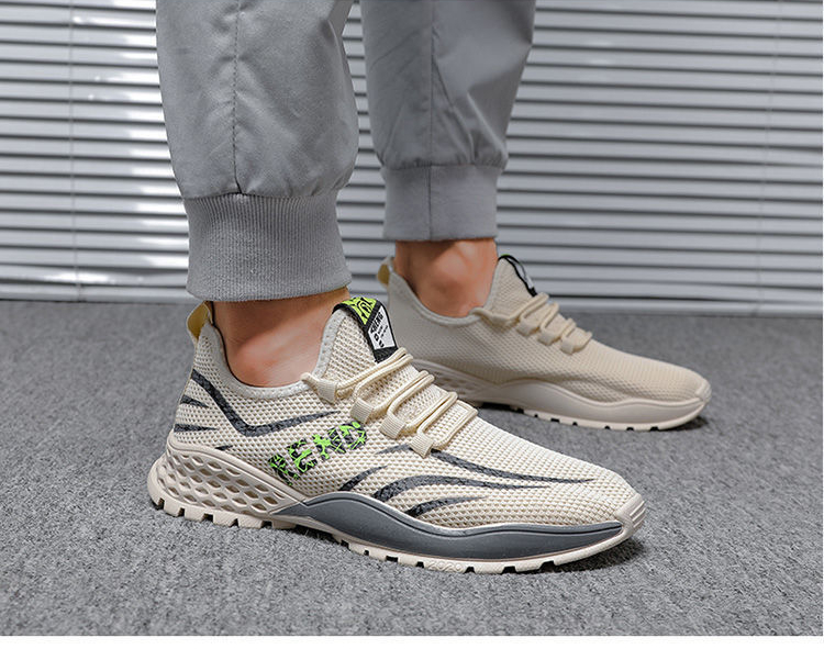 Korean New Version Men's New Casual Breathable Mesh Comfortable Sneakers Lace-up Walking Shoes 1eb2