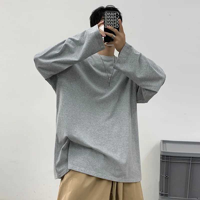 Privathinker Pure Cotton Mens Long Sleeve T-shirts Multicolor Casual Tops Large Size Unisex Luxury Tees ShirtX240919