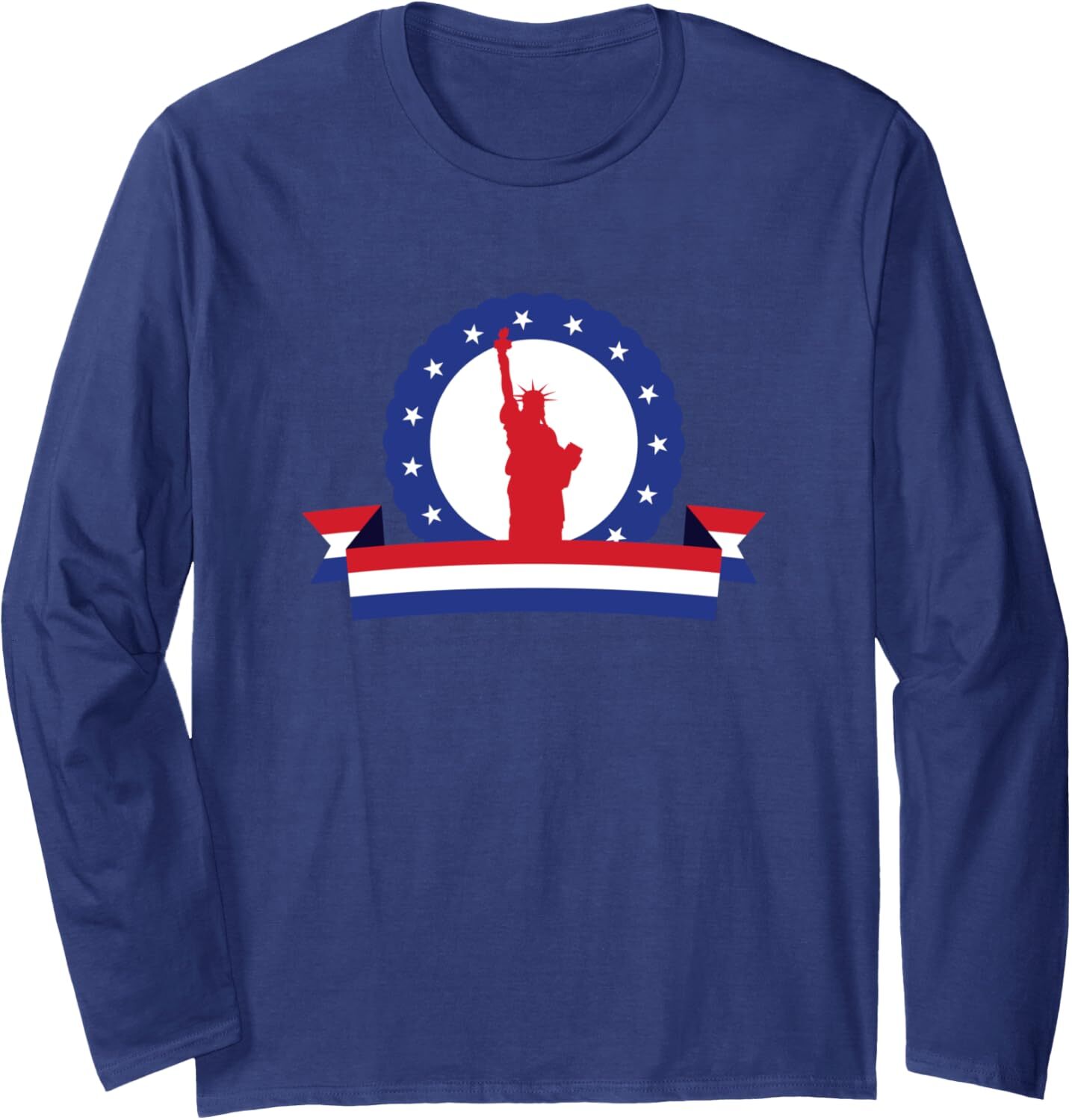 Long Sleeve Shirts for Men sweatshirt Patriotic Statue Of Liberty Freedom 4th Of July Gift Long Sleeve Tee Streetwear Casual tops clothes