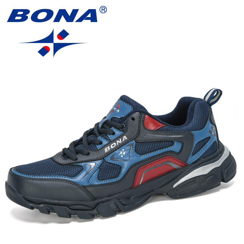 New BONA Style Action leather Sneakers Men Trainers atillas Hombre Man New Mascuo Sports Running Shoes Comfortable 5400