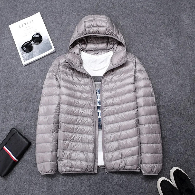 2024 New High-Grade White Duck Light Down Short Hooded Men's Autumn Winter Lightweight Coat Men Jacket