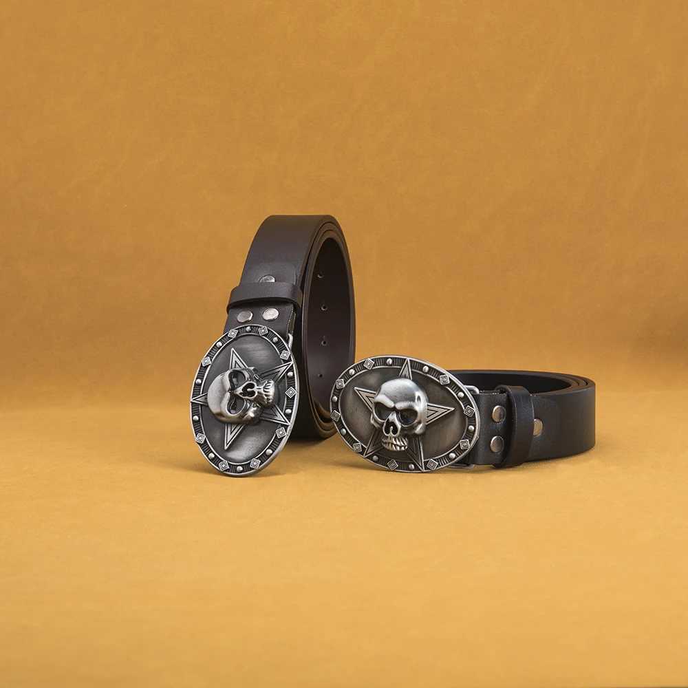 Garrblen Mens Belt Luxury Designer High Quality Genuine Pin Buckle Leather Belt Retro Cowboy Belt Mens Jeans W240920