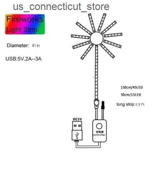 Novelty Lighting Fireworks LED Strip Lights RGB Meteor Firework Lamp Bluetooth APP Control for Wedding Christmas Party Holiday Christmas Lights L24091