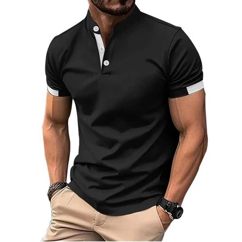 Mens Golf Shirt Golf Polo Work Casual Lapel Short Sleeve Basic Modern Color Block Patchwork Spring Summer Regular FitXJ240920