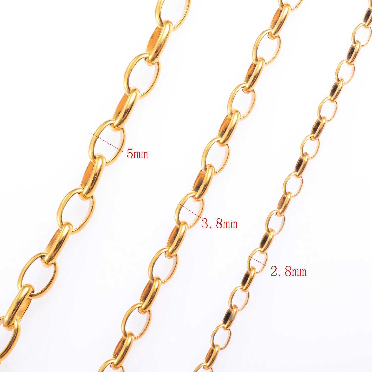 Stainless Steel Oval Unique Choker O Link Chain Long Necklace Gold Color Hip Hop For Women Mens Jewelry Gift Can Be CustomizedX240919