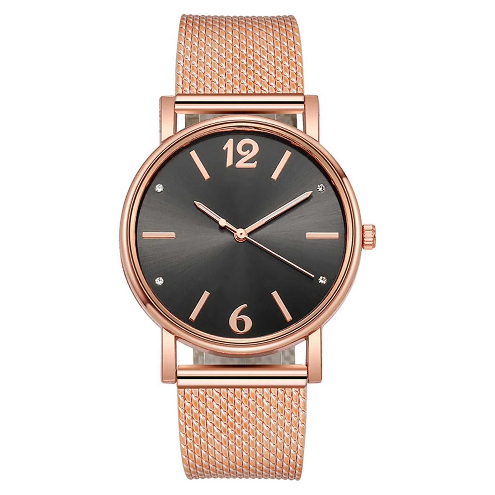 WomenS Diamond Mesh Strap Quartz Watch Simple Design Fashion Classic Round Dial Watches Breathable Strap Watch Reloj Para MujerX240920