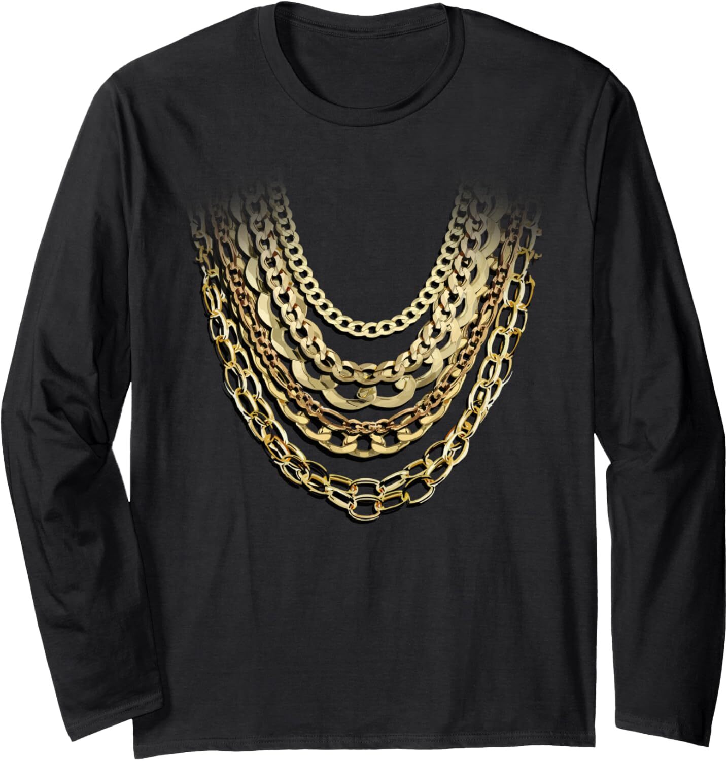 Long Sleeve Shirts for Men sweatshirt Golden Chains Funny Hip Hop Fan And Gold Lover Gift Long Sleeve Tee Streetwear Casual tops clothes