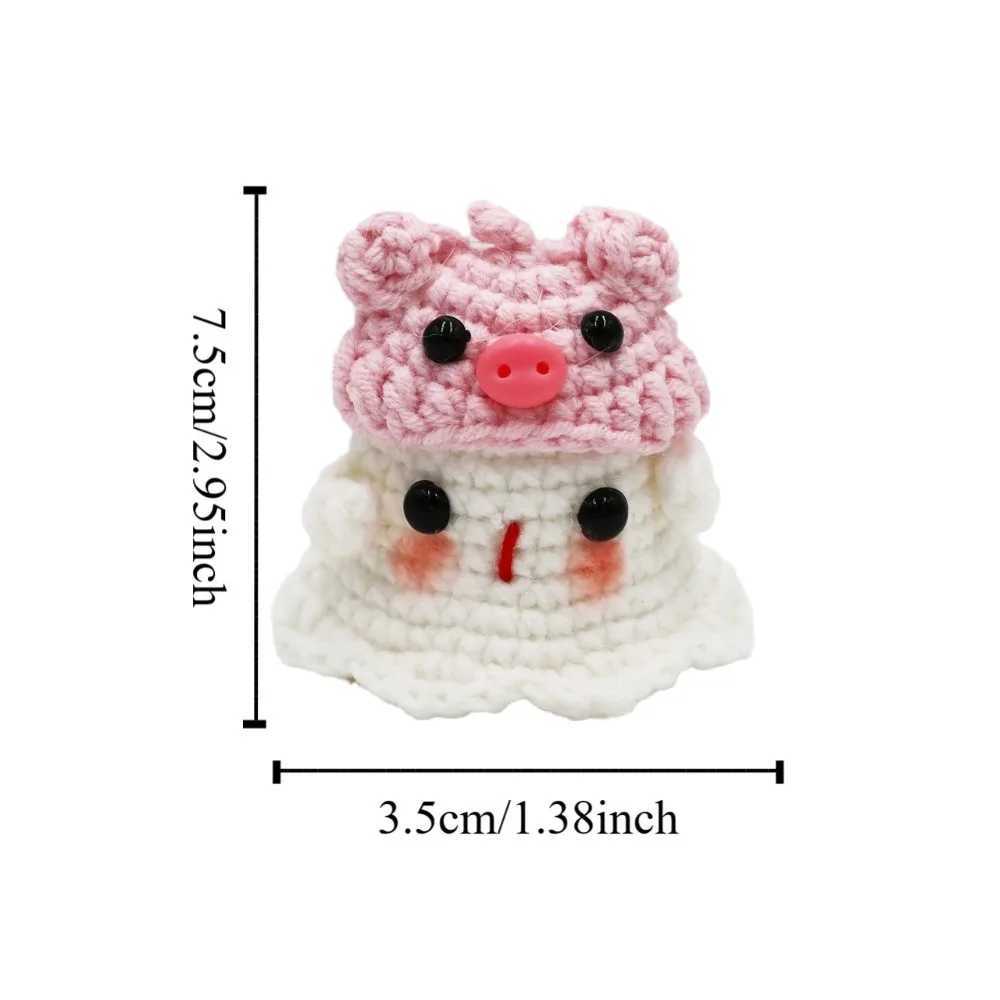 Handmade Knitting Ghost Keychain Creative Crochet Little Ghost Key Pendant Car Keyring Colorful HeadwearX240919