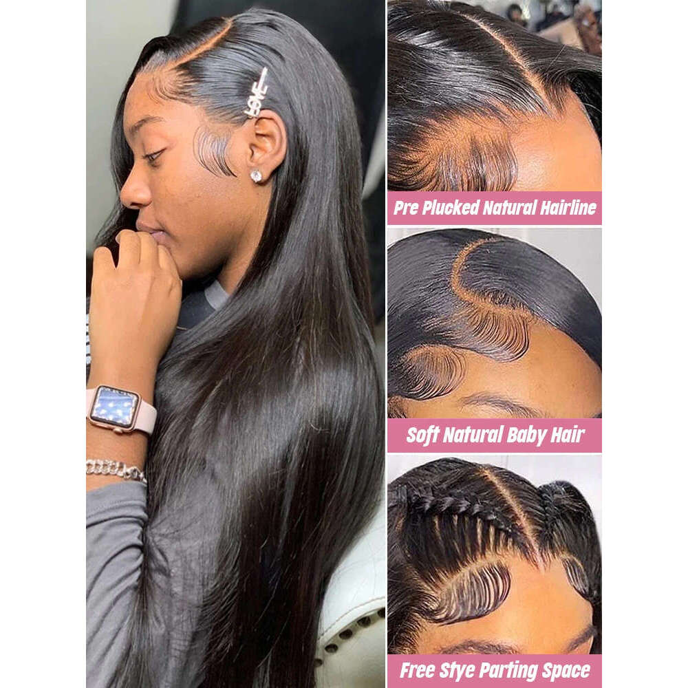 34 36 38Inch 13X6 Hd Lace Frontal Bone Straight Brazilian Wigs 13X4 Human Hair Ready To Wear Wig For Women