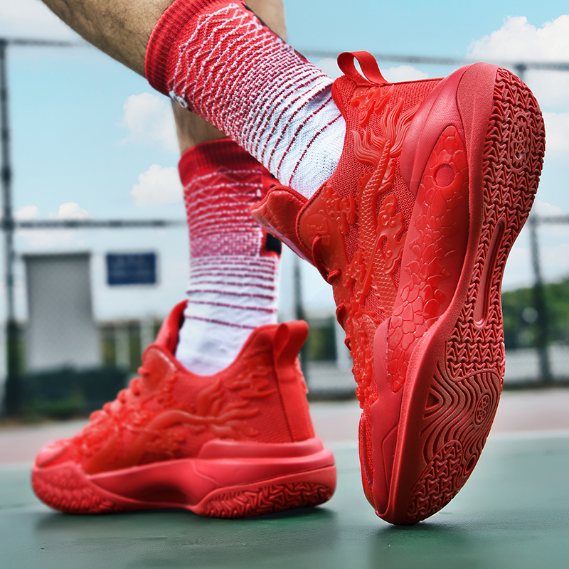 Limited glow-in-the dark version carved dragon sports basketball shoes casual fashion shoes Chinese dragon friction has sound