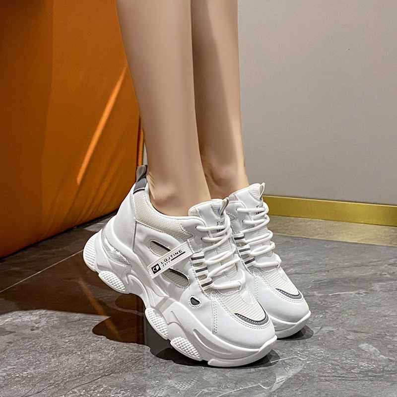 Mesh Dad New 2024 Spring Breathable Soft Sole Elevated Sports Women's Shoes