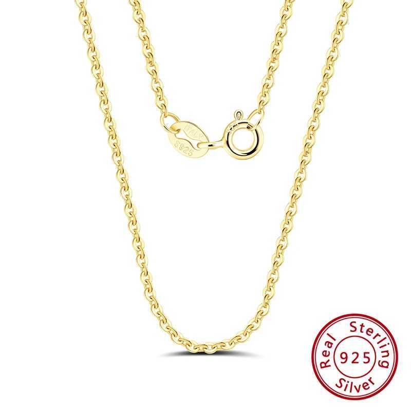 KISS MANDY 14K Gold Genuine 925 Sterling Silver 1.0mm Cable Chain Necklace with Handmade Elegant Chain for Women Jewelry SC06X240919