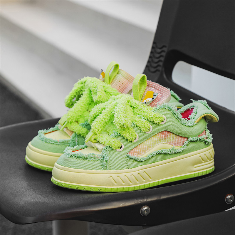 Fashion Spring Skateboarding Designer Green Unisex Platform Shoes Men Low-top Canvas Sneakers 2024 32e7 7b86