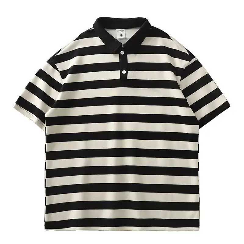 Summer Mens Polo Shirt Short Sleeve Stripe Polo Casual T-shirt Mens Tops Golf Shirts Mens Clothes for Women Golf TeeX240920