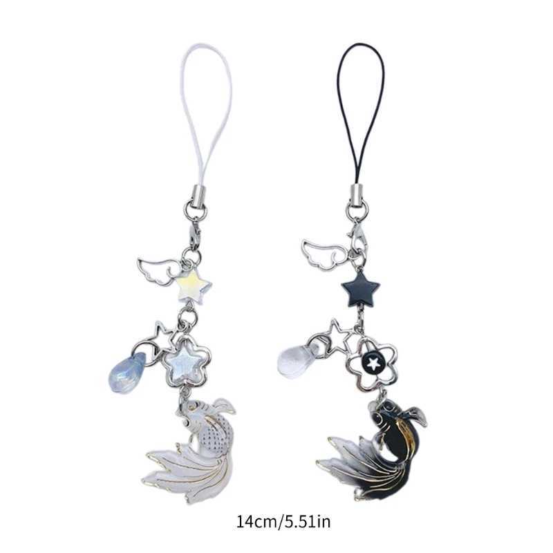 Colorful Fish Star Keychain Lanyard Wrist Strap Phone Chain Cell Phones String DropshipX240919