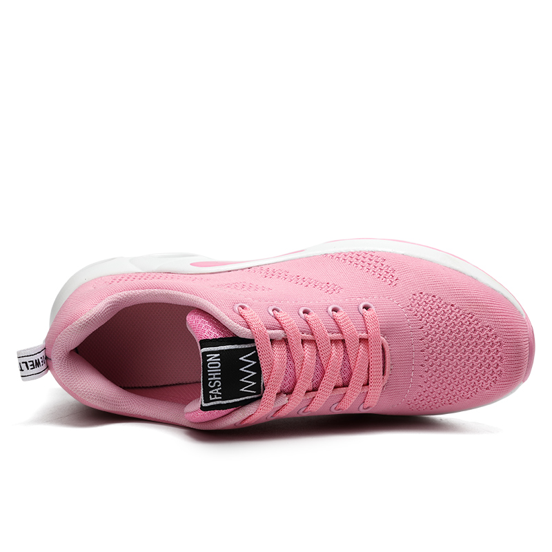 Trainers Ladies Casual Mesh Sneakers Pink Women Flat Lightweight Soft Breathable Footwear Basket Running Shoes Plus Size 1703
