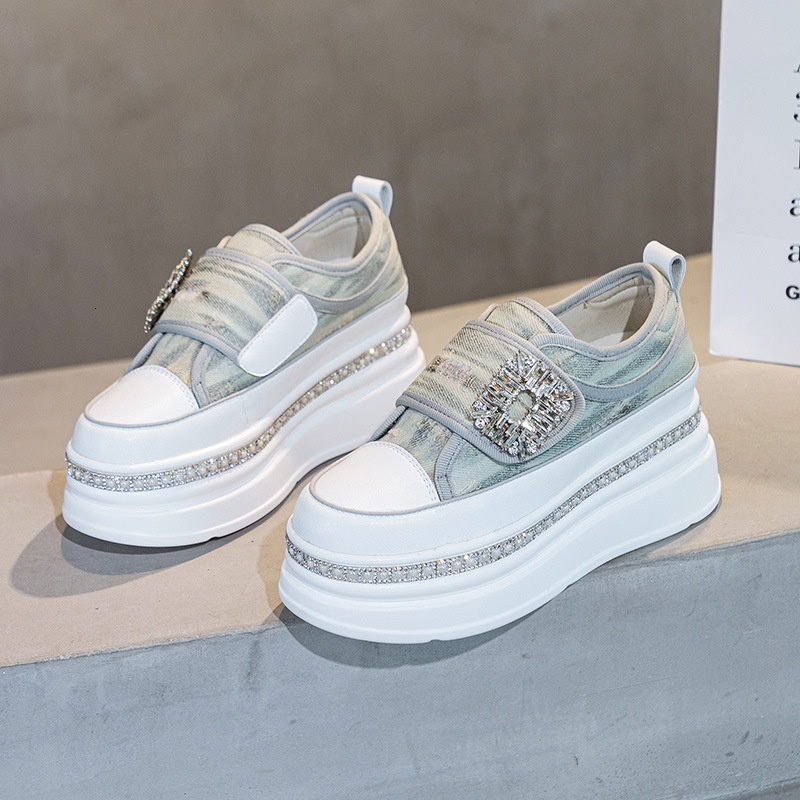 White for women, 2024 autumn new item, versatile, small, lightweight, leather, sponge cake thick soled shoes