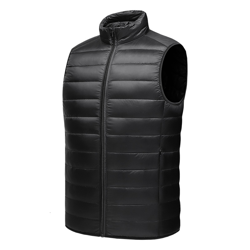 Autumn Winter Duck Down Men Warm Thick Stand Collar Sleeveless Waistcoat Mens Casual Waterproof Windproof Puffer Vest