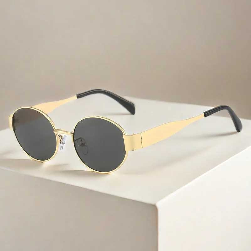 2024 New Oval Sunglasses Hot Lenses Small Round Metal Fashion Sunglasses For Men And WomenX240920