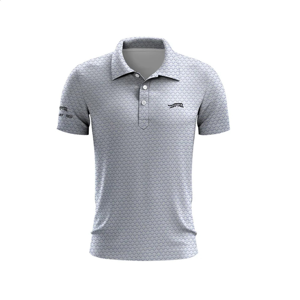Tiger Woods Golf Sun Day Red Polo Shirt Mens Summer TShirt Top Quick Drying Club Button Up 240919