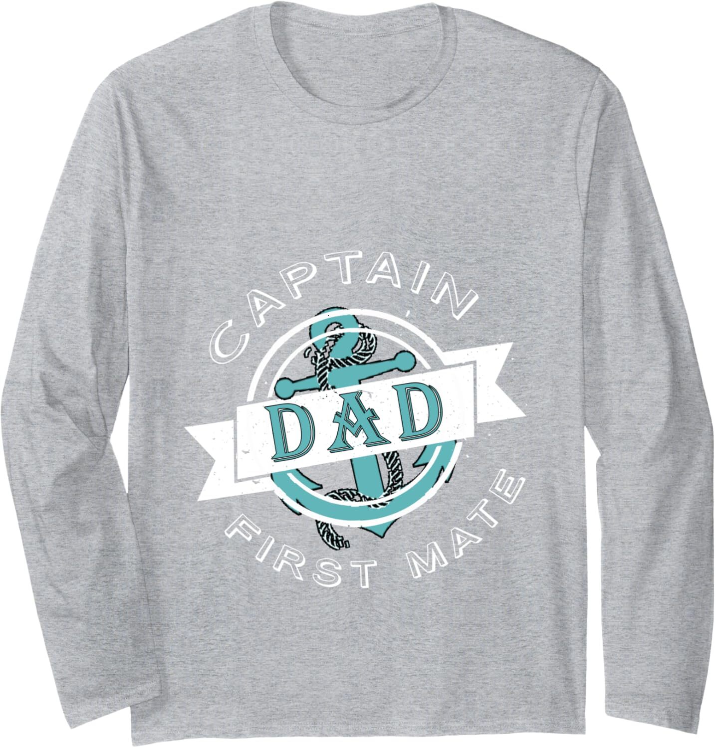 Long Sleeve Shirts for Men sweatshirt Captain Dad First Mate Funny Fathers Day Sailor Long Sleeve Tee Streetwear Casual tops clothes