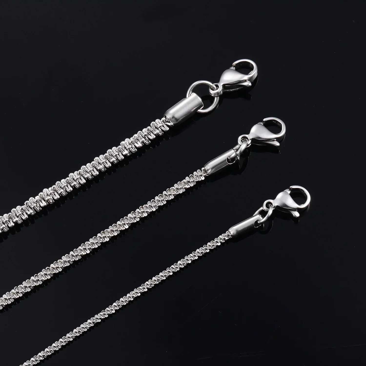 Shinny Silver Plated Cauliflower Chain Anklet Stainless Steel Necklace High Quality Jewelry Accessories For Women GiftX240919