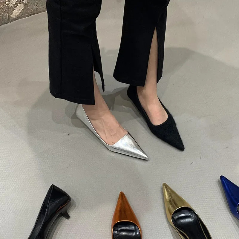 2024 Spring Pointed Toe Womens High Heels Womens Fashion Shallow Slip Shoes Womens Elgant Paryt Dress Pump 240919