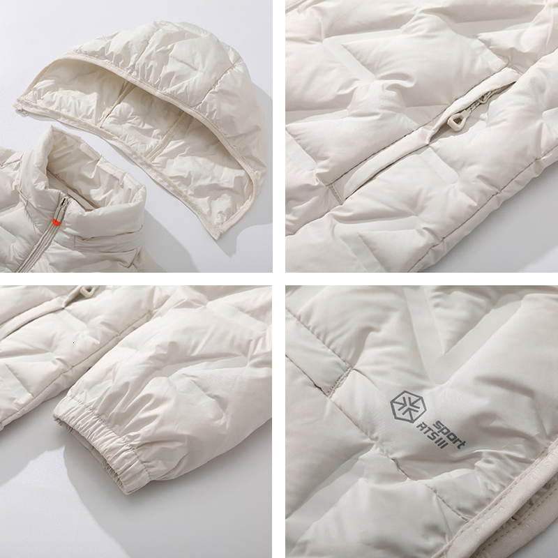 Men Down Winter Warm Hooded Thick Jacket Mens Water And Wind-Resistant Solid Coat Casual High Quality Thermal Parka Male