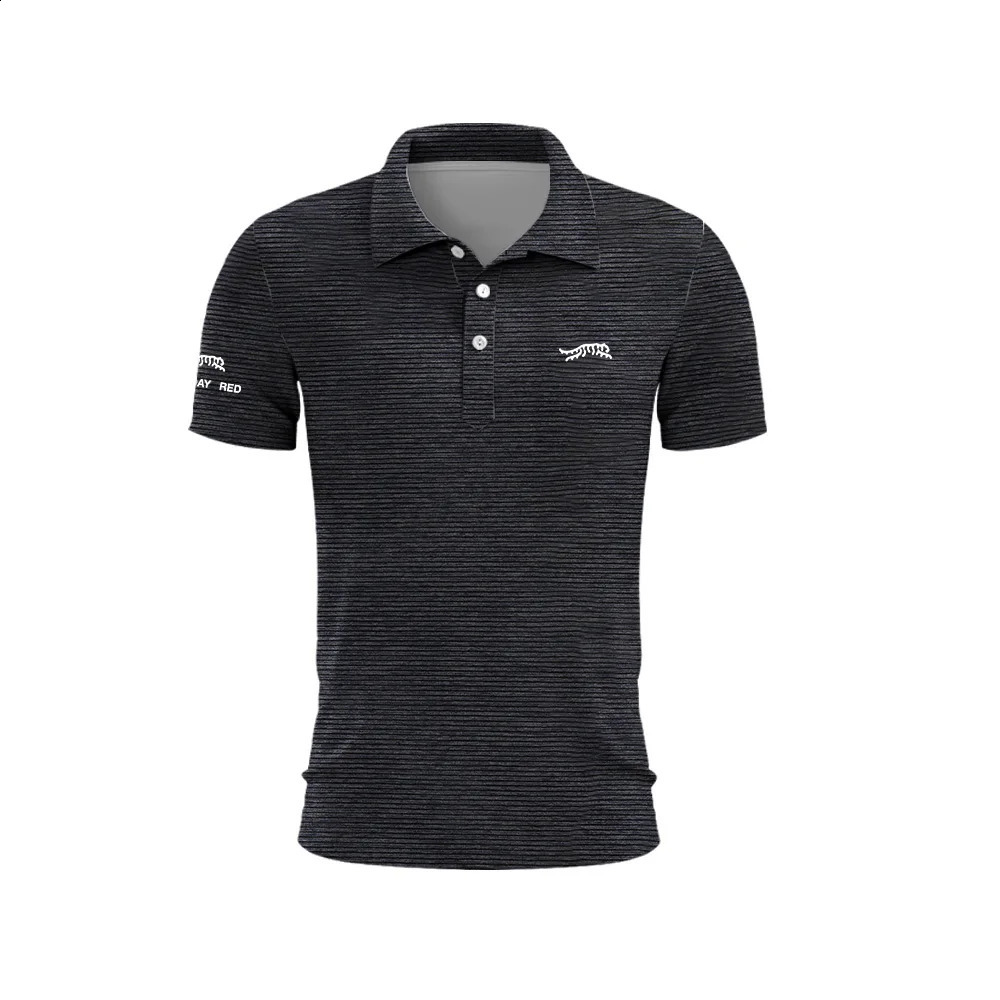 Tiger Woods Golf Sun Day Red Polo Shirt Mens Summer TShirt Top Quick Drying Club Button Up 240919