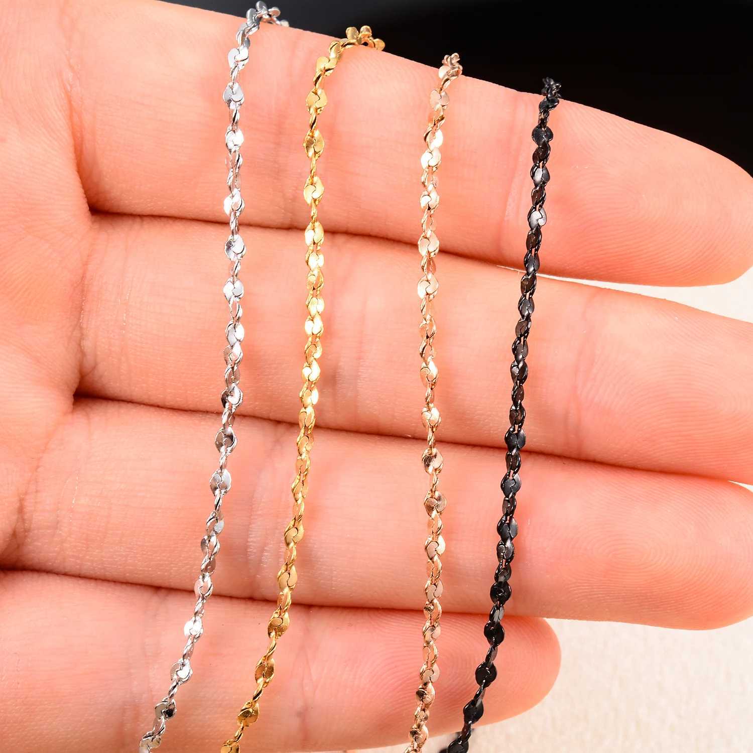 1.2/1.5/1.8MM Stainless Steel Silver/Gold/ Black/Rose Gold Color Sparkling Star Shiny Necklaces For Women Tiny Chain JewelryX240919