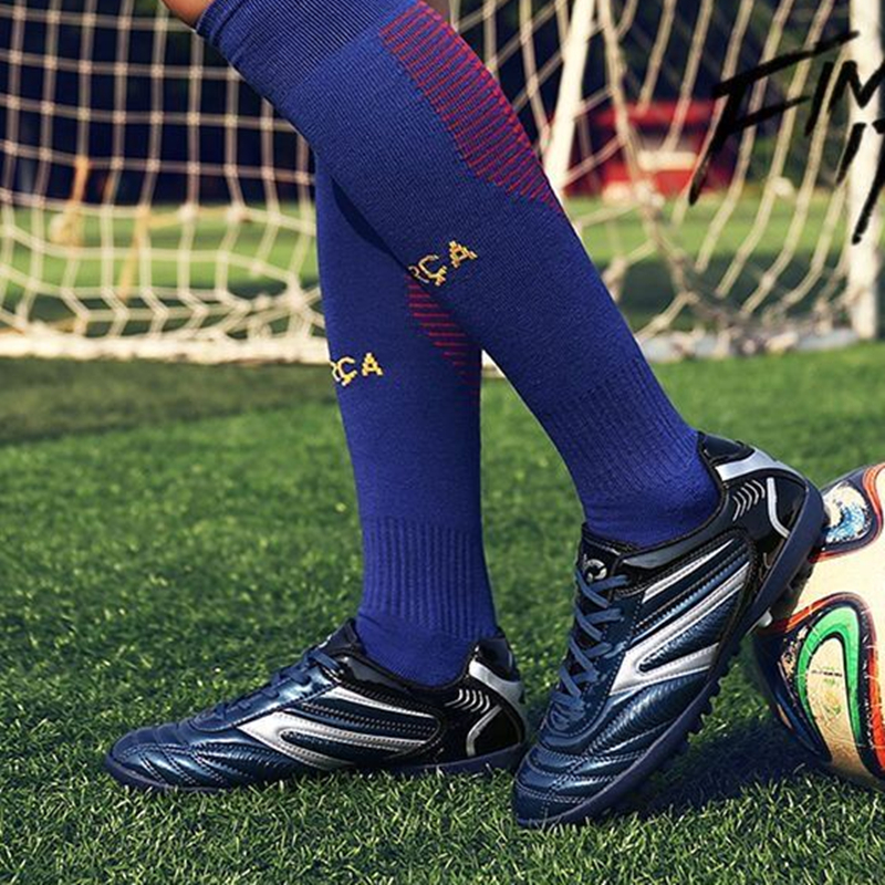 Men Football Soccer Boots Athletic Shoes New Leather Big Size High Top Cleats Training Sneaker Comfortable