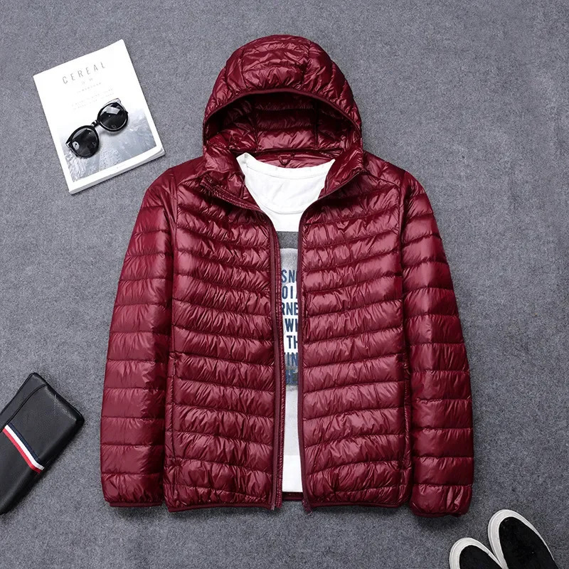 2024 New High-Grade White Duck Light Down Short Hooded Men's Autumn Winter Lightweight Coat Men Jacket