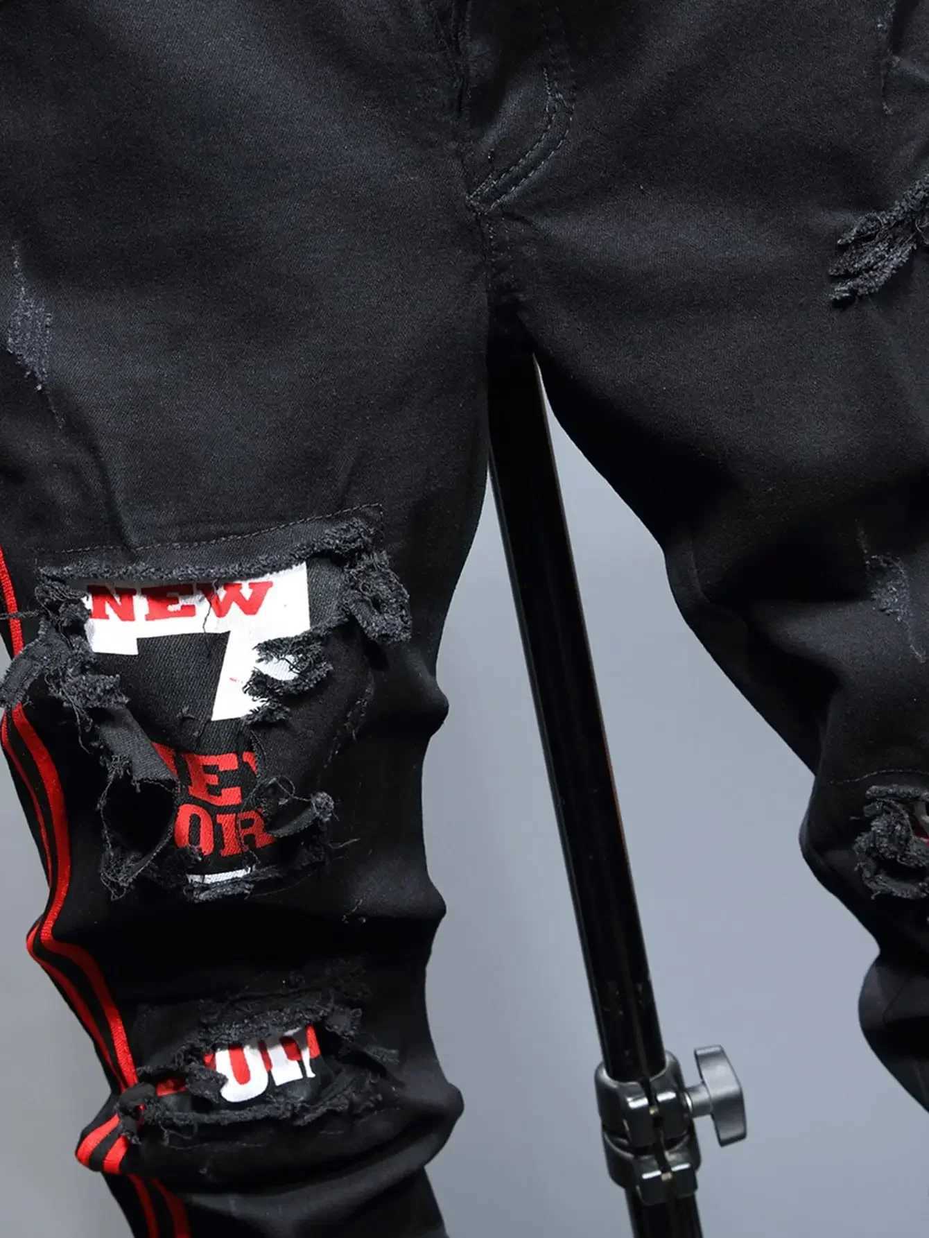 New Trend Mens Strt Full Match Jeans Hot Mens Tight Stretch Denim Pants Distressed Ripped Freyed Slim Fit Jeans Trousers X2410261