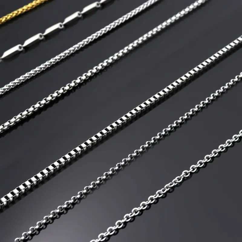 50 60 70 80cm Silver Color Mens Dragon Box Bead Snake Long Stainless Steel Necklace Chain For Pendant Women Jewelry AccessoriesX240919