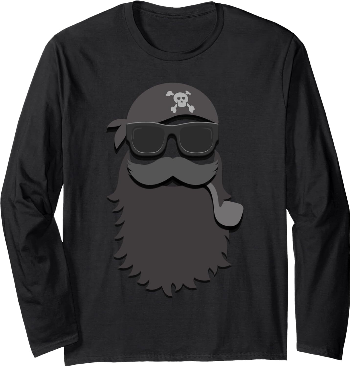 Long Sleeve Shirts for Men sweatshirt Relaxed Pirate Sun Glasses Funny Bearded Men Gift Long Sleeve Tee Streetwear Casual tops clothes