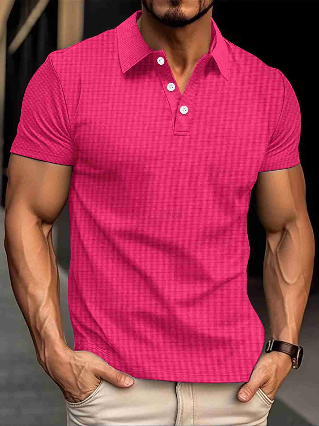 New mens short sleeve T-shirt summer solid color lapel polo shirt men breathable street clothing POPL shirtXJ240920
