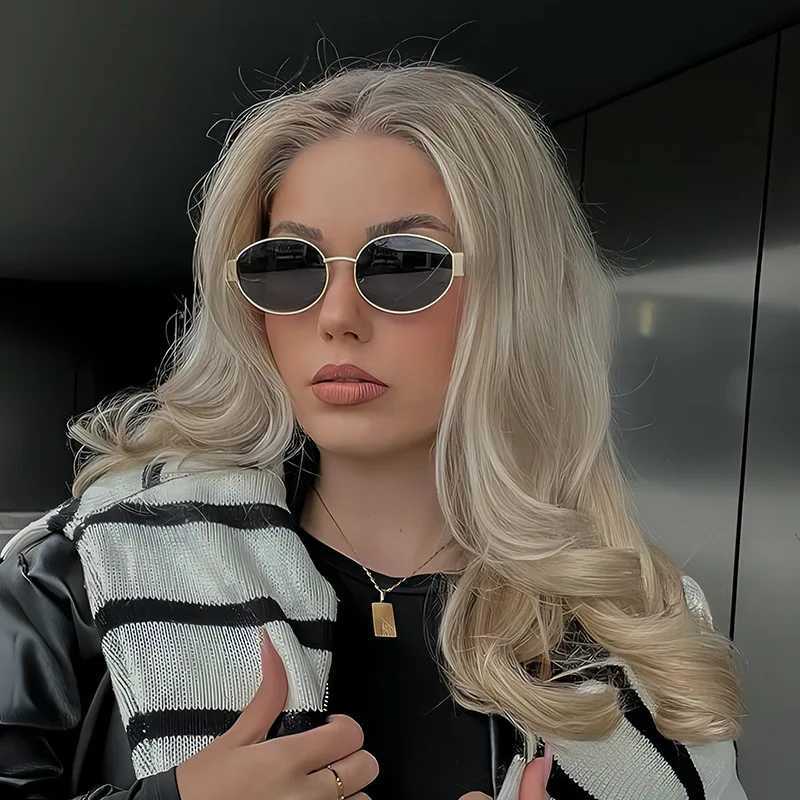 2024 New Oval Sunglasses Hot Lenses Small Round Metal Fashion Sunglasses For Men And WomenX240920