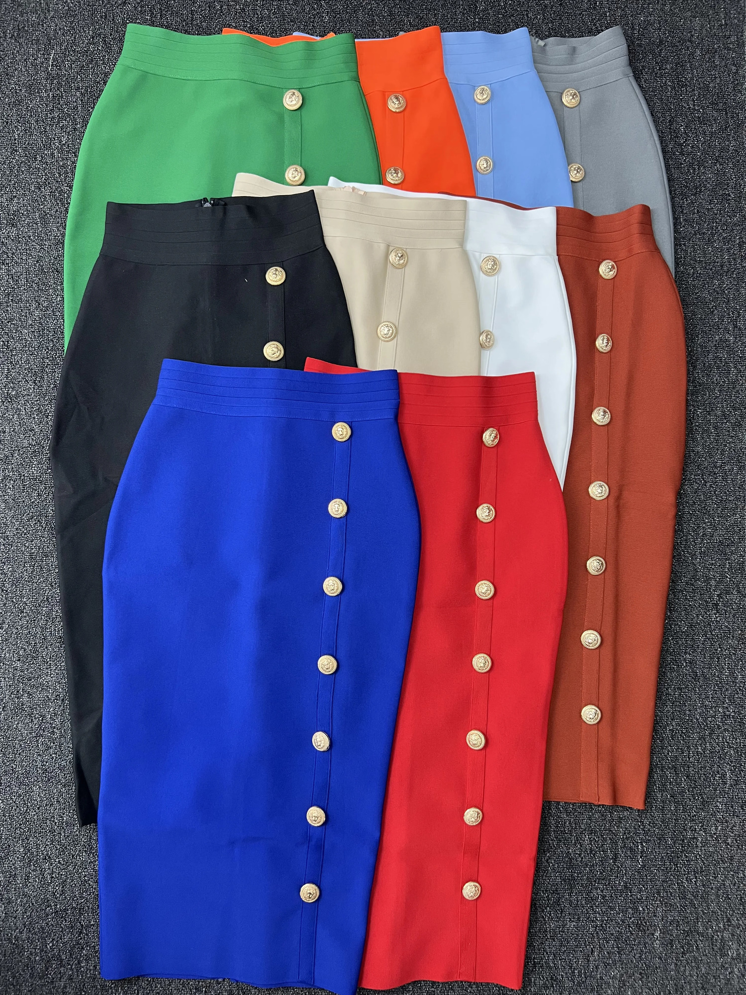 Trendyol Women Skirts Spring High Waist Knee Length Elastic Bandage Pencil Skirt Office Ladies Formal Business Wear 240920