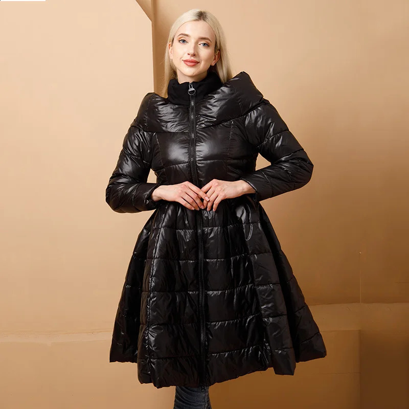 Womens paddle long jacket under white duck womens coat ultra light ultrathin solid portable park winter 5XL 240914